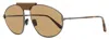 Tom Ford Ken Metal Pilot Sunglasses In Grey