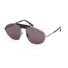 Tom Ford Ken Smoke Pilot Men's Sunglasses Ft1095 14a 60 In Ruthenium