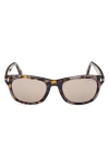 Tom Ford Kendel 54mm Square Sunglasses In Brown