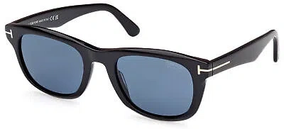 Pre-owned Tom Ford Kendel Ft 1076 Shiny Black/blue 54/22/145 Men Sunglasses