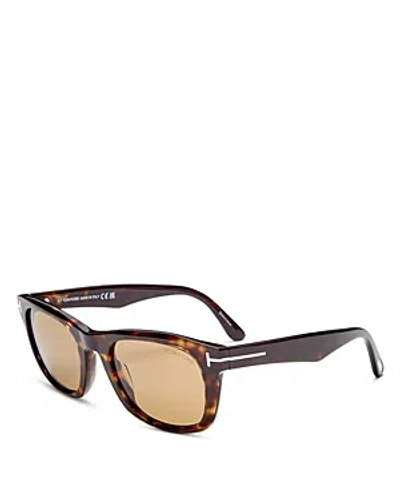 Tom Ford Kendel Square Sunglasses, 54mm In Dark Havana/brown Polarized Solid