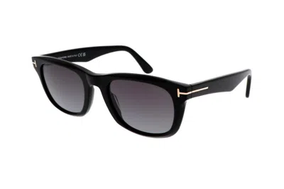 Pre-owned Tom Ford Kendel Square Sunglasses Black/gray (ft1076s-01b)
