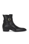 Tom Ford Kenneth Grained Leather Buckle Boots In Black