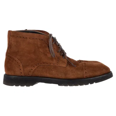 Tom Ford Kensington Lace-up Boots In Brown Suede