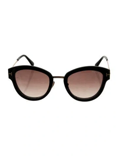 Pre-owned Tom Ford Kenyan Cat-eye Sunglasses In Black