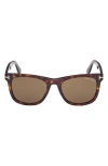 Tom Ford Men's Kevyn Acetate Square Sunglasses In Havana/brown Solid