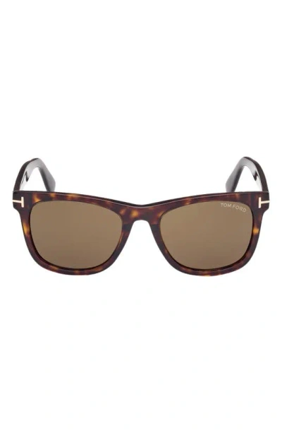 Tom Ford Men's Kevyn Acetate Square Sunglasses In Dark Havana Brown