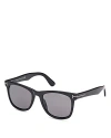 Tom Ford Men's Kevyn Polarized Acetate Square Sunglasses In Black/gray Polarized Solid