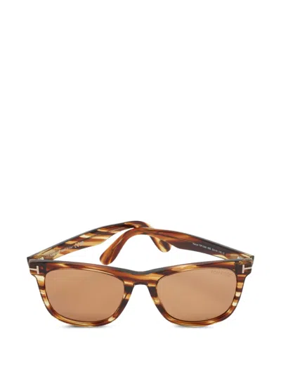 Pre-owned Tom Ford Kevyn Wayfarer Sunglasses In Brown