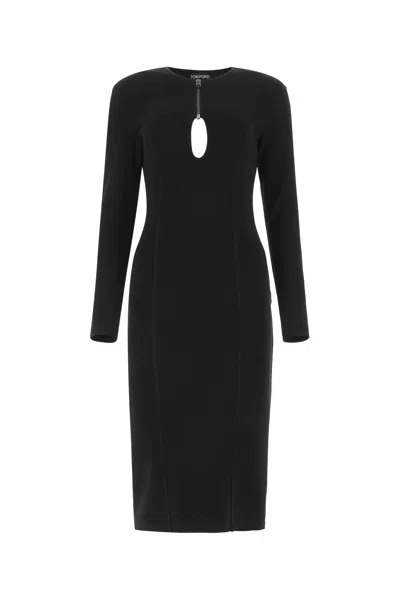Tom Ford Keyhole Cut-out Dress In Black