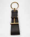 Tom Ford Keyring Holder In Grain Leather In Black