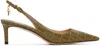 Tom Ford Khaki 55mm Stamped Croc Slingback Heels In 1e015 Khaki