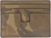 Tom Ford Khaki Camo Nubuck T Line Card Holder In Military Green Camo