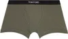 Tom Ford Khaki Cotton Boxer Briefs In Military Green