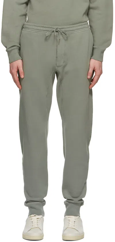 Tom Ford Khaki Garment Dyed Lounge Pants In T43 Pale Sage