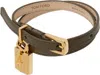 Tom Ford Khaki Grain Leather Bracelet In Brown