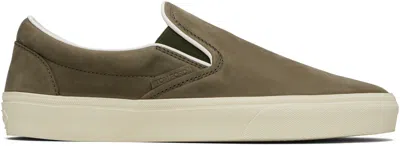 Tom Ford Khaki Nubuck Jude Slip On Sneakers In Multi