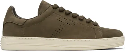 TOM FORD KHAKI NUBUCK WARWICK SNEAKERS