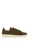 Tom Ford Warwick Leather Sneakers In Khaki