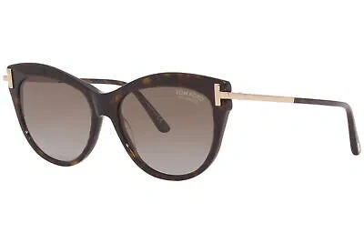 Pre-owned Tom Ford Kira Tf821 52h Sunglasses Shiny Dark Havana-rose Gold/brown Polarized