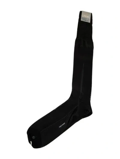 Pre-owned Tom Ford Knee Silk Socks In Black