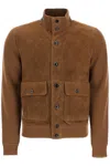 Tom Ford Blouson In Maglia E Suede In Brown