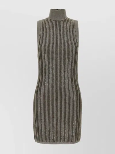 Tom Ford Mini Dress Turtleneck In Green