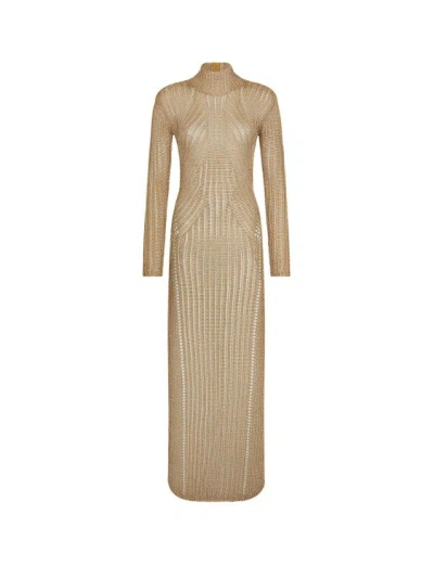 Tom Ford Knit Dress With Open-back Detail In Brown