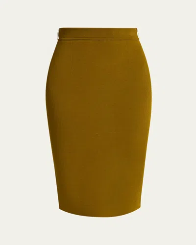 Tom Ford Knit Knee-length Pencil Skirt In Brown