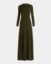 Tom Ford Knit Long-sleeve Maxi Dress In Green