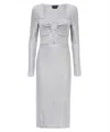 Tom Ford Metallic Cotton And Wool Midi Dress In Silver