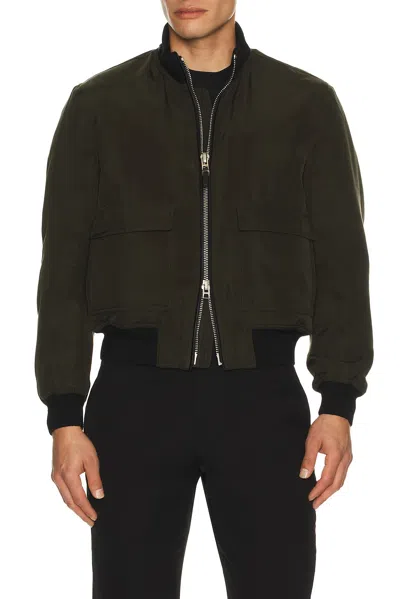 Tom Ford Knit Trim Pilot Blouson In Green