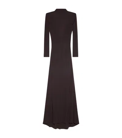 Tom Ford Knitted Back Cut-out Maxi Dress In Burgundy