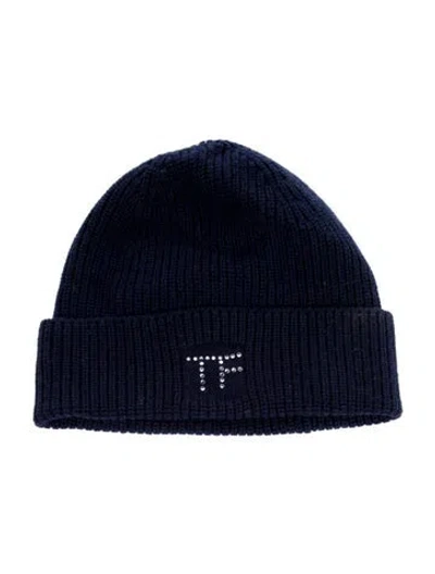 Pre-owned Tom Ford Knitted Beanie In Blue