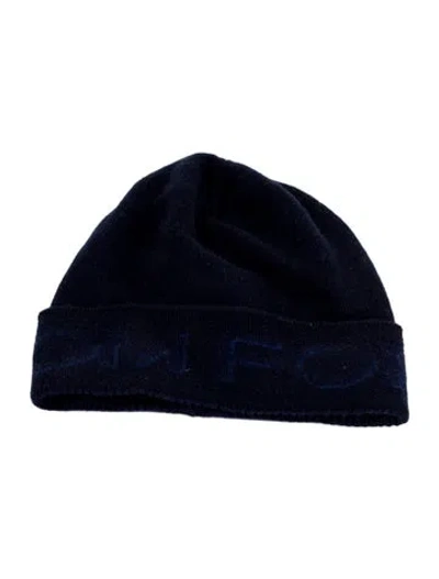 Pre-owned Tom Ford Knitted Beanie In Blue