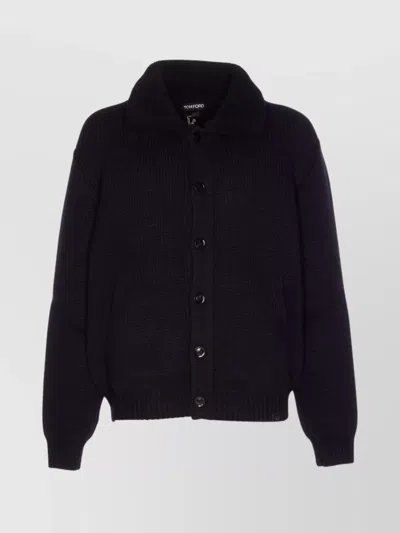 TOM FORD KNITTED CARDIGAN WITH BACK DETAIL AND POCKETS
