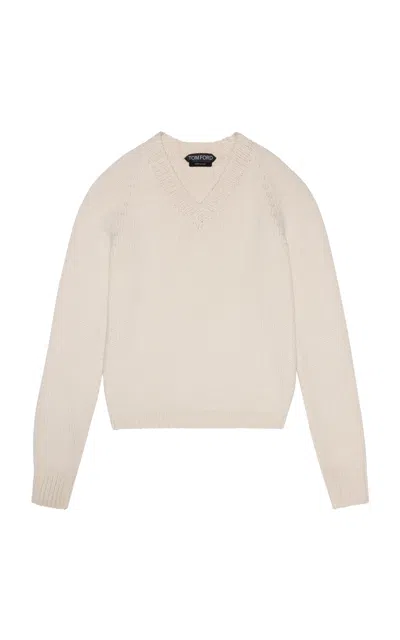 Tom Ford Knitted Cashmere-blend Sweater In Neutral