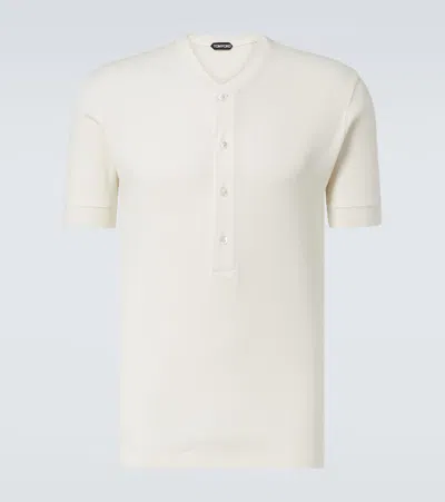 Tom Ford Knitted Cotton-blend Top In White