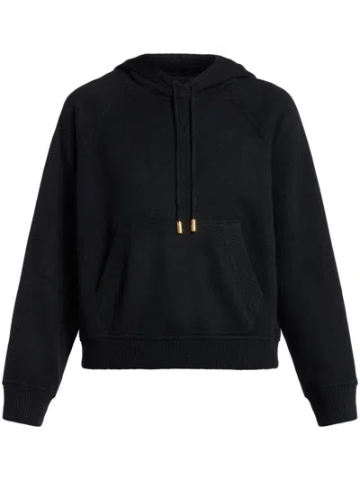 Tom Ford Knitted Drawstring Hoodie In Black