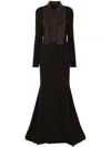 Tom Ford Turtleneck Knitted Wool-blend Dress In Brown
