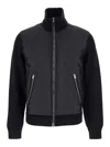 Tom Ford Knitted Paneled Zip-front Bomber Jacket In Black