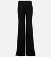 Tom Ford Striped Herringbone Jersey Flared Pants In Black
