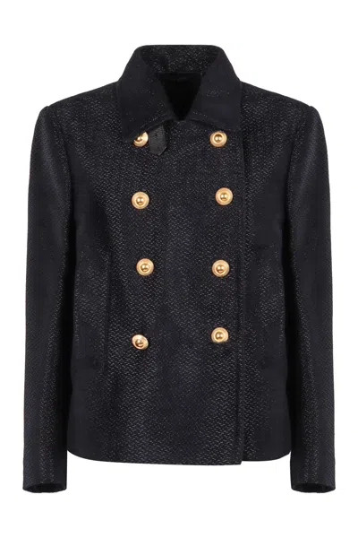 Tom Ford Knitted Jacket In Blue
