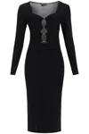 TOM FORD KNITTED MIDI DRESS WITH CUT-OUTS