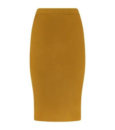 Tom Ford Tech Viscose Blend Pencil Skirt In Yellow