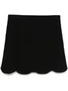 Tom Ford Elegant Mini Skirt With Scalloped Hem And Elastic Waistband In Black