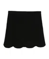 Tom Ford Elegant Mini Skirt With Scalloped Hem And Elastic Waistband In Black