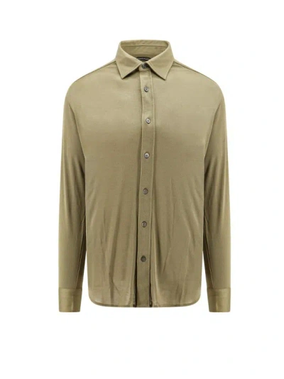 Tom Ford Knitted Silk Shirt In Neutrals