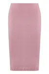 Tom Ford Wool-cashmere Blend Skirt In Pink