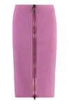 Tom Ford Knitted Rib Skirt In Pink
